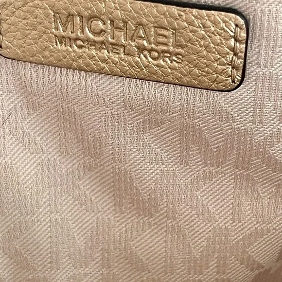 Michael Kors NAOMI Metallic Leather & Straw Tote coastal cowgirl Beach Vacation - Picture 7 of 10